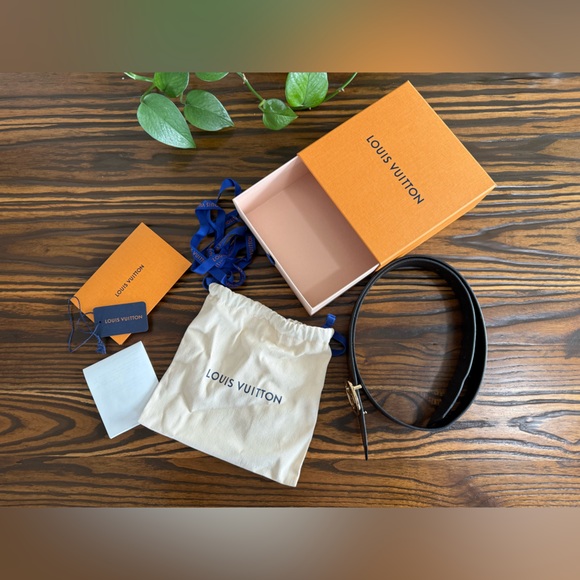 Louis Vuitton Brown Monogram Belt with Gold Logo Buckle - Picture 6 of 7